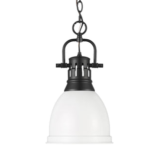 Buy matte-black-with-matte-white-glass-and-white-shade Duncan Pendant by Golden