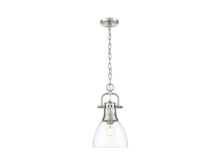Buy pewter-with-clear-glass-glass-and-clear-shade Duncan Pendant by Golden