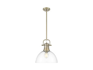 Buy aged-brass-with-clear-glass-glass-and-clear-shade Duncan Pendant by Golden