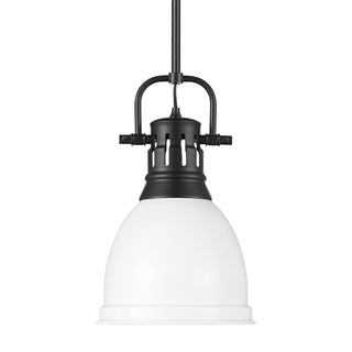 Buy matte-black-with-matte-white-glass-and-white-shade Duncan Pendant by Golden