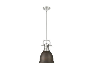 Buy pewter-with-rubbed-bronze-glass-and-amber-brown-shade Duncan Pendant by Golden
