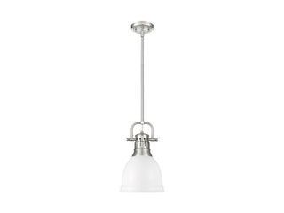 Buy pewter-with-matte-white-glass-and-white-shade Duncan Pendant by Golden