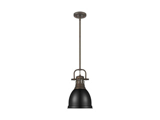 Buy rubbed-bronze-with-matte-black-glass-and-black-shade Duncan Pendant by Golden