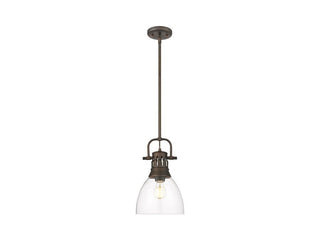Buy rubbed-bronze-with-clear-glass-glass-and-clear-shade Duncan Pendant by Golden