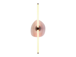 Buy rose-gold-with-hammered-blue-glass-backplate-and-clear-ribbed-glass-front-plate-glass-and-pink-shade Colorella Sconce by Golden