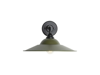 Buy matte-black-with-matte-pine-glass-and-green-shade Croma Wall Lanterns by Golden