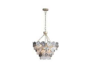 Buy aegean-silver-with-smoke-plated-glass-glass-and-smoke-shade Cascada Pendant by Golden