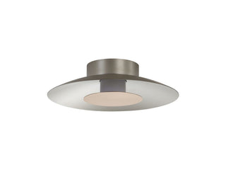 Buy sand-nickel-with-french-gold-glass Luma Flush Mount Ceiling Light by Golden