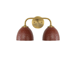 Buy modern-brass-with-russet-clay-glass-and-red-shade Shepard Vanity by Golden