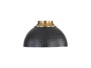Buy modern-brass-with-matte-black-glass-and-black-shade Shepard Flush Mount Light by Golden