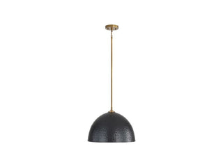 Buy modern-brass-with-matte-black-glass-and-black-shade Shepard Pendant by Golden