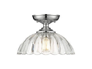 Buy chrome-with-clear-glass-glass-and-clear-textured-shade Audra Semi-Flush Mount Ceiling Light by Golden