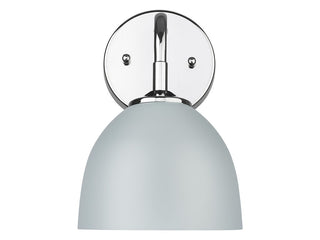 Buy chrome-with-matte-gray-glass-and-silver-gray-shade Zoey Sconce by Golden