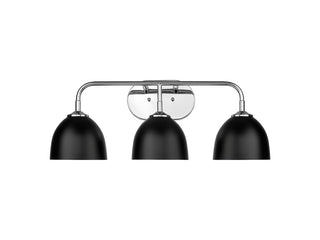 Buy chrome-with-matte-black-glass-and-black-shade Zoey Vanity by Golden