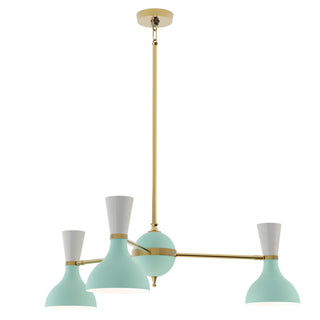Buy modern-brass-w-mint-lily-painted-shades Clare Chandelier by Robert Abbey