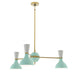 Modern Brass w/Mint/Lily Painted Shades