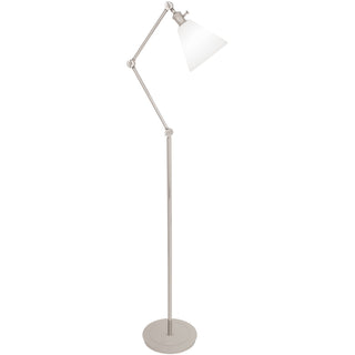 Buy polished-nickel-cased-white-glass-shade-w-polished Alloy Floor Lamp by Robert Abbey