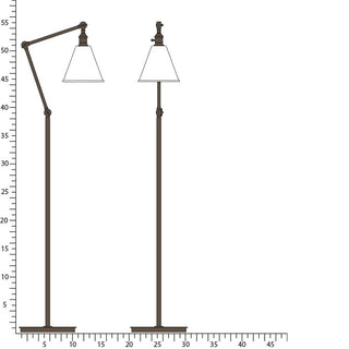 Buy deep-patina-bronze-cased-white-glass-shade-w-polished Alloy Floor Lamp by Robert Abbey