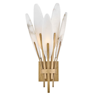 Buy burnished-gold-with-alabaster-glass Nerine Outdoor (Damp) Sconce by Fredrick Ramond