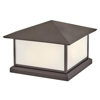 Buy textured-oil-rubbed-bronze-with-etched-white-glass-and-white-shade Walter Outdoor (Wet) Post Lantern by Hinkley