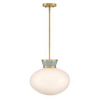 Buy lacquered-brass-with-cased-opal-glass-and-white-shade Lucy Pendant by Lark