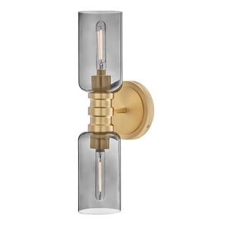 Buy lacquered-brass-with-smoke-glass-and-smoke-shade Naomi Outdoor (Damp) Sconce by Lark