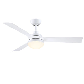 Buy matte-white-finish-with-matte-white-blades Barlow Outdoor (Damp) Ceiling Fan with Light by Fanimation