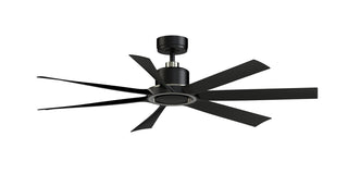 Buy black-w-brushed-nickel-finish-with-black-blades Lenzi Outdoor (Damp) Ceiling Fan with Light by Fanimation