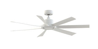 Buy matte-white-finish-with-matte-white-blades Lenzi Outdoor (Damp) Ceiling Fan with Light by Fanimation