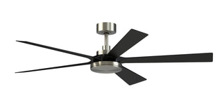 Buy brushed-nickel-finish-with-black-blades TorchAire Outdoor (Damp) Ceiling Fan with Light by Fanimation
