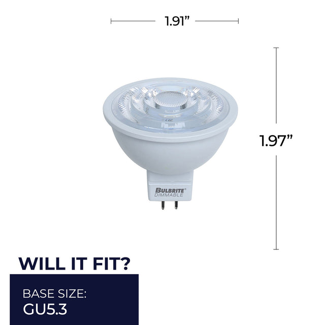 7 Watt GU5.3 MR16 12.00V LED 3000k Light Bulb by Bulbrite