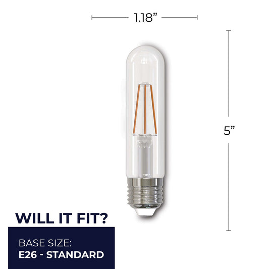 Tubular 5.1 Watt (60 Watt Equivalent) E26 Medium T9 5" 120V LED 2700k Light Bulb by Bulbrite