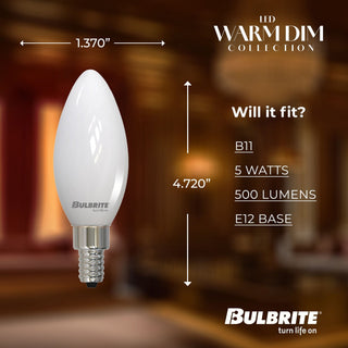 Torpedo 5 Watt E12 B11 120V 1800k Light Bulb by Bulbrite
