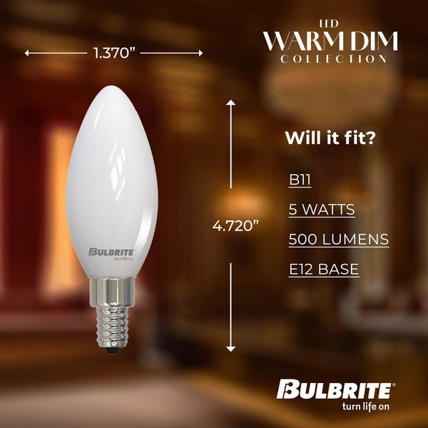 Torpedo 5 Watt E12 B11 120.00V 1800k Light Bulb by Bulbrite