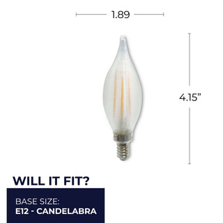 Flame Tip 4 Watt E12 C11 120.00V 2700k Light Bulb by Bulbrite