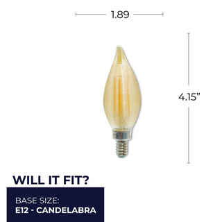 Flame Tip 4 Watt E12 C11 120V 2100k Light Bulb by Bulbrite