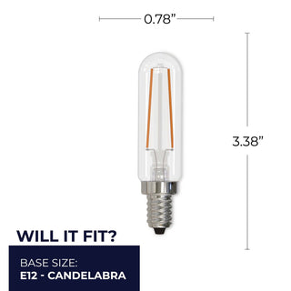 Tubular 2 Watt E12 T6 120V 3000k Light Bulb by Bulbrite