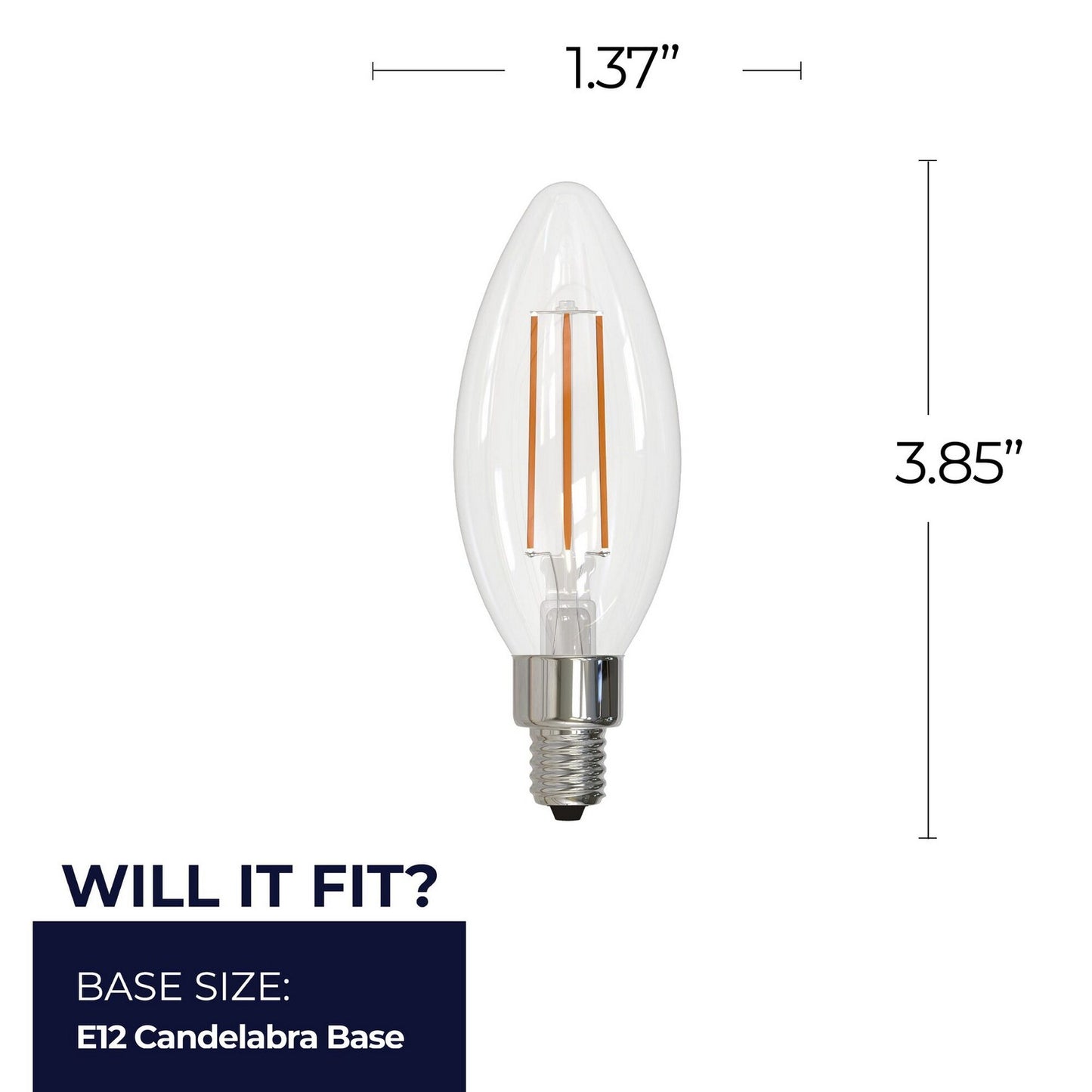 Torpedo 4 Watt (40 Watt Equivalent) E12 Candelabra B11 120V LED 5000k Light Bulb by Bulbrite