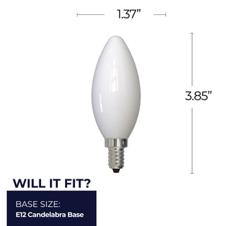 Buy milky Torpedo 4 Watt E12 B11 120V 5000k Light Bulb by Bulbrite