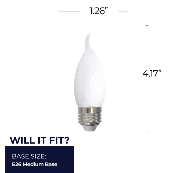 Flame Tip 5 Watt E26 CA10 120V 3000k Light Bulb by Bulbrite