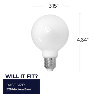 Buy milky Globe 8 Watt E26 G25 120.00V 4000k Light Bulb by Bulbrite