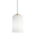 Light Antique Brass with Clear Glass Glass and White Shade
