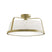 Light Antique Brass with White Linen Glass and White Shade