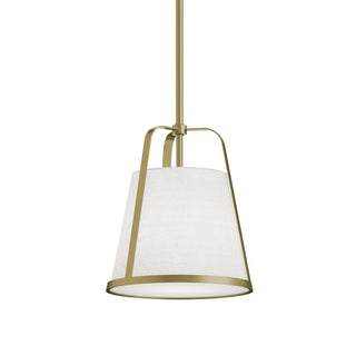 Buy light-antique-brass-with-white-linen-glass-and-white-shade Lizzette Outdoor (Damp) Pendant by AFX Lighting