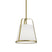 Light Antique Brass with White Linen Glass and White Shade