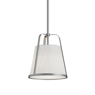 Buy satin-nickel-with-white-linen-glass-and-white-shade Lizzette Outdoor (Damp) Pendant by AFX Lighting