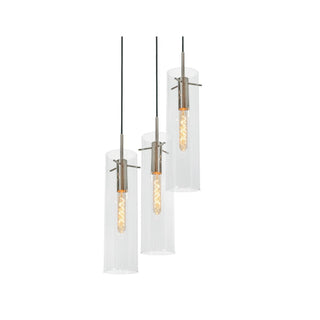 Buy satin-nickel-with-clear-glass-glass Vista Outdoor (Damp) Pendant by AFX Lighting