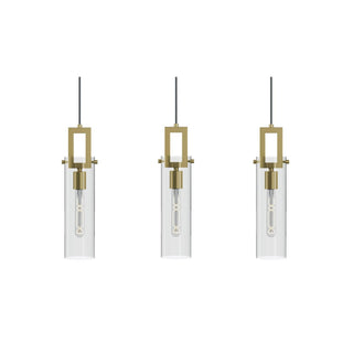 Buy light-antique-brass-with-clear-glass-glass-and-clear-shade Houston Outdoor (Damp) Linear Pendant by AFX Lighting