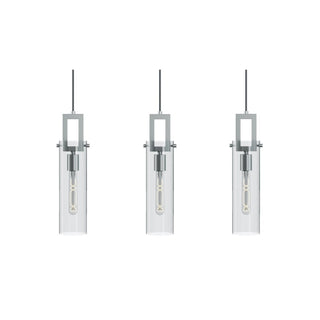 Buy satin-nickel-with-clear-glass-glass-and-clear-shade Houston Outdoor (Damp) Linear Pendant by AFX Lighting