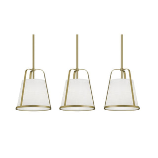 Buy light-antique-brass-with-linen-white-fabric-glass-and-white-shade Lizzette Outdoor (Damp) Linear Pendant by AFX Lighting